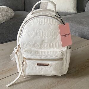 Juicy Couture Cream Backpack with Gold Accents